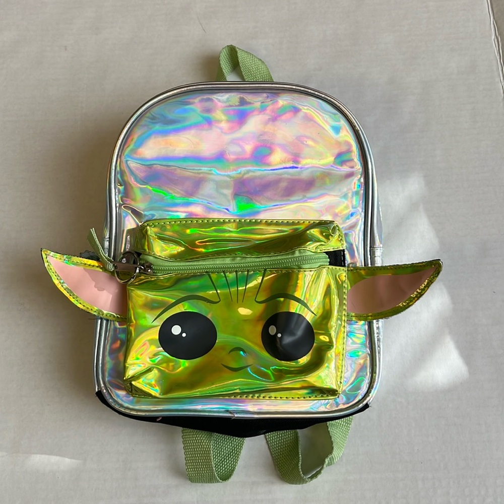 Star Wars Yoda Iridescent Mini Backpack -EUC